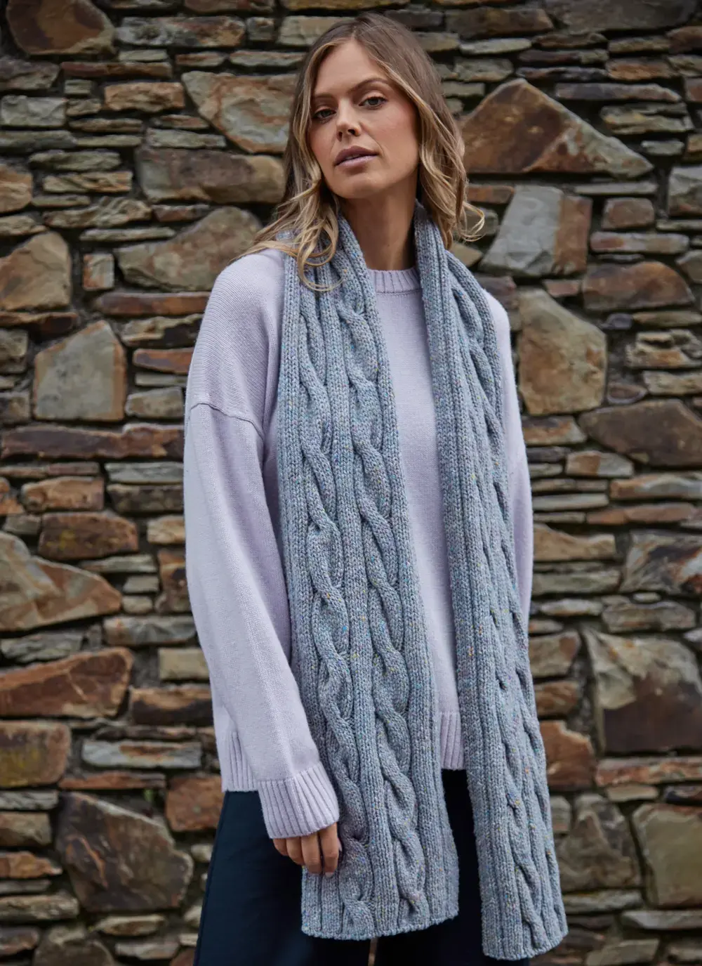 Fisherman Donegal Cable Scarf